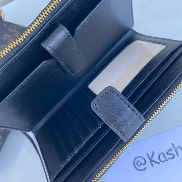 Michael Kors MK Double Zip Phone Wristlet/Wallet - Black Multi - Picture 4 of 8